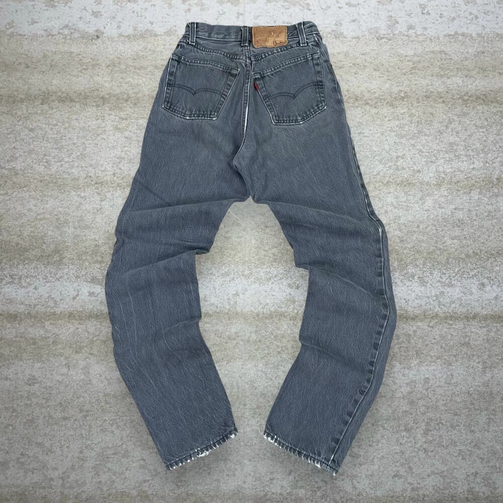 Vintage 90s Levis Jeans 501 Womens 7 Regular Straight Fit Grey Wash Denim